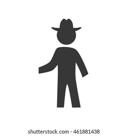 Person concept represented by pictogram with hat icon. Isolated and flat illustration