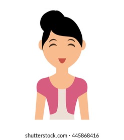 Person concept represented by woman cartoon icon. Isolated and Flat illustration