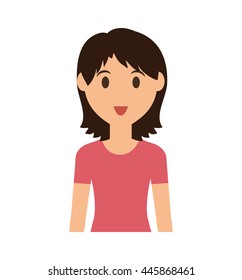 Person concept represented by woman cartoon icon. Isolated and Flat illustration