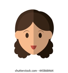 Person concept represented by woman head icon. Isolated and Flat illustration