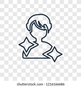 Person concept vector linear icon isolated on transparent background, Person concept transparency concept in outline style
