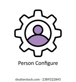 Persona Configurar la ilustración de diseño de contorno llenado por vector. Símbolo del archivo EPS 10 de fondo blanco