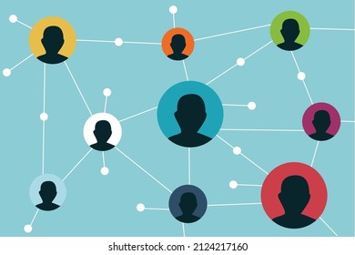 a person is connected to each other by wireless network connection flat vector illustration 