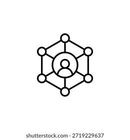 Vetor de Contorno de Estrutura Hexagonal da Pessoa