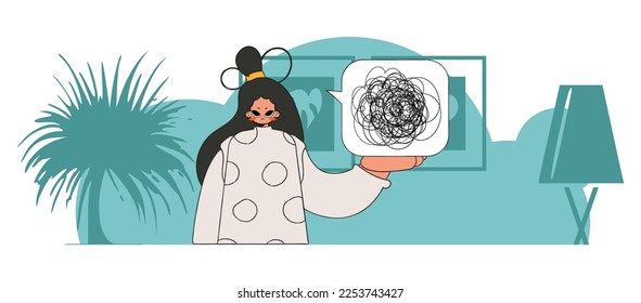 A person consumed by a sense of hopelessness and despair. The girl shows that he is lost in the depths of his own mind.