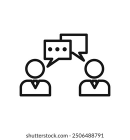 Person conversation icon Black line art vector logo