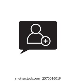 Person conversation icon black and white vector outline sign