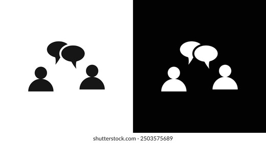 Person conversation icon line art vector