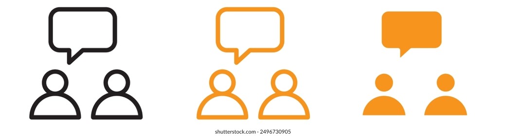Conjunto de iconos de conversación de persona Ilustraciones parlantes para proyectos sociales y empresariales