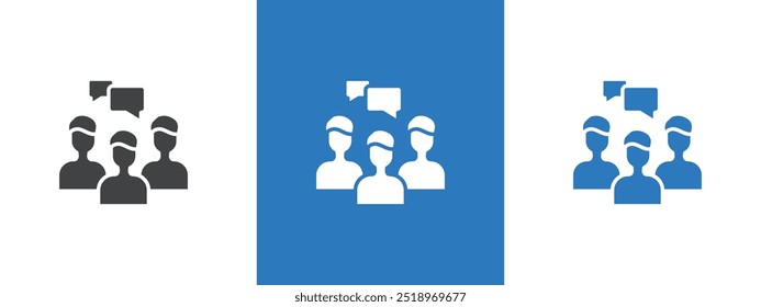 Person conversation icon thin line illustration