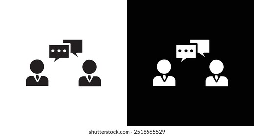 Person Konversation Symbol Vektor flache dünne Linie Illustration