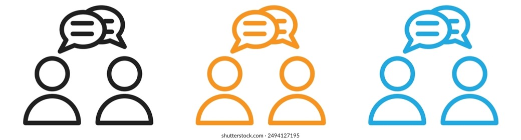 Person conversation icon vector logo set collection for web app ui