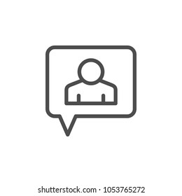 Person conversation line icon