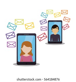 person conversation online phone message vector illustration eps 10