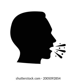 person coughing icon flat style