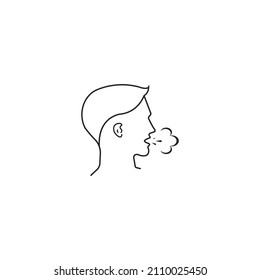 Person Coughing Icon,vector Illustration Design Template