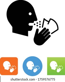 Person Coughing Into Tissue Vector Icon