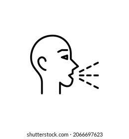 Person Coughing. Pixel Perfect, Editable Stroke Outline Icon