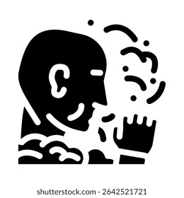 pessoa tosse poluída ícone da poluição do ar vetor. pessoa tosse poluída sinal de poluição do ar. símbolo isolado ilustração