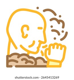 pessoa tossindo poluição do ar poluída ícone de cor vetor. pessoa tossindo poluição do ar sinal de poluição. símbolo isolado ilustração