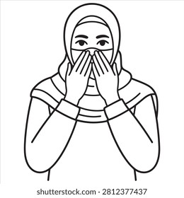 Person covering face 