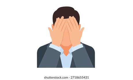 Una persona se cubre la cara con las manos expresando frustración o vergüenza