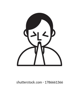 person with covid19 symptom line style icon vector illustration design