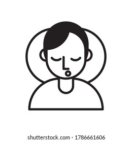 person with covid19 symptom line style icon vector illustration design