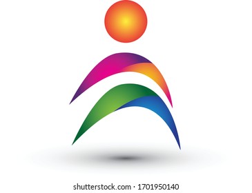 Plantilla de diseño de logotipo de concepto de cuidados creativos para personas