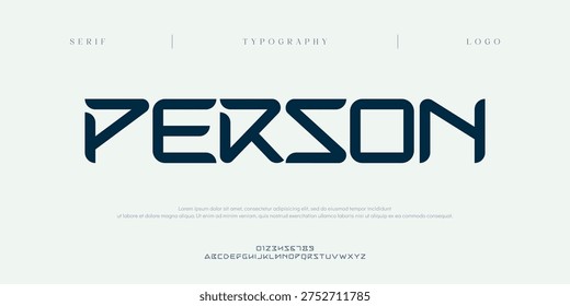 Person, Creative digital minimal modern alphabet fonts. Typography minimalist urban digital neon future creative logo font. vector illustration

