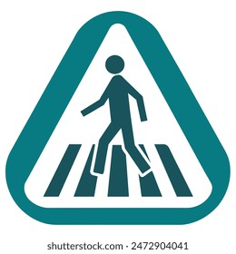 Una persona cruza un paso de peatones en una estructura triangular