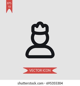 Person with crown vector icon, illustration symbol