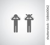 person cry symbol on gray background 