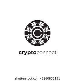 Person cryptocurrency logo design vector