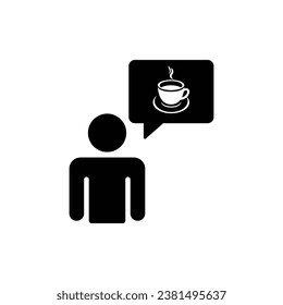 Person mit Tasse Kaffeesprecher Symbol Vektorgrafik