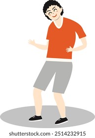 Person Dancing Character with Flat Design Concept. Vector Illustration Isolated on White Background.