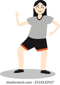Person Dancing Character with Flat Design Concept. Vector Illustration Isolated on White Background.