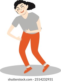 Person Dancing Character with Flat Design Concept. Vector Illustration Isolated on White Background.