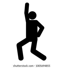 Person dancing icon on a white background, Vector illustration