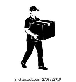 Uma pessoa entrega um pacote, representando a logística