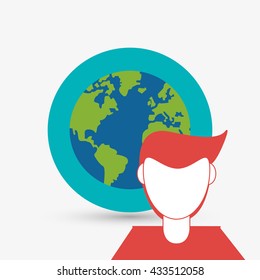 Person design. man icon.  Flat illustration , vector