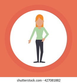 Person design. woman icon. Flat illustration, editable vector
