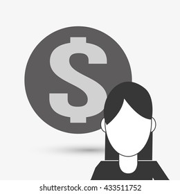 Person design. woman icon. Flat illustration , vector