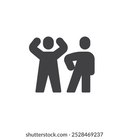 Person with different body posture vector icon. filled flat sign for mobile concept and web design. Body Language glyph icon. Symbol, logo illustration. Vector graphics