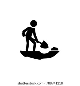 the person is digging icon. Garden elements. Premium quality graphic design icon. Simple love icon for websites, web design, mobile app, info graphics on white background