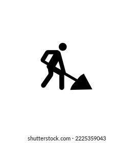 the person is digging icon. One of the collection icons for websites, web design, mobile app on white background