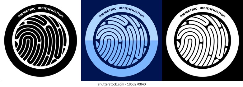 person digital fingerprint icon for mobile identification apps. Biometric identification of human data. Unique pattern on finger. Search devices for scanning data. Vector