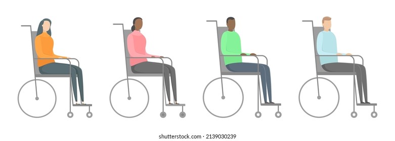 Person mit Behinderungen. Vektorgrafik.