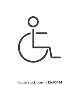 Person with a disability icon- illustration isolated vector sign symbol