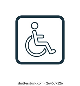 Person with a disability icon Rounded squares button- on white background